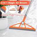 2-in-1 Air Broom, 180 Rotating 54 Inch Adjustable Silicone Rubber Broom Includes 2 Scraping Strips, Sweep and Silicone Tools with Long Handle for Cleaning Bathrooms,Glass,Tiles,Pet Hair
