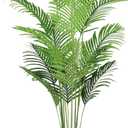 Artificial Palm Tree 6FT with White Planter, Realistic Faux Tropical Plant with Lifelike Green Leaves, Indoor Artificial Plant for Modern Home Decor