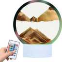 rysnwsu Moving Sand Art Picture Round Glass 3D Deep Sea Sandscape in Motion Display Flowing Sand Frame, Children's Large Desktop Art Toys, Home & Office Desktop Decorations(Orange, RC-Crotrol)