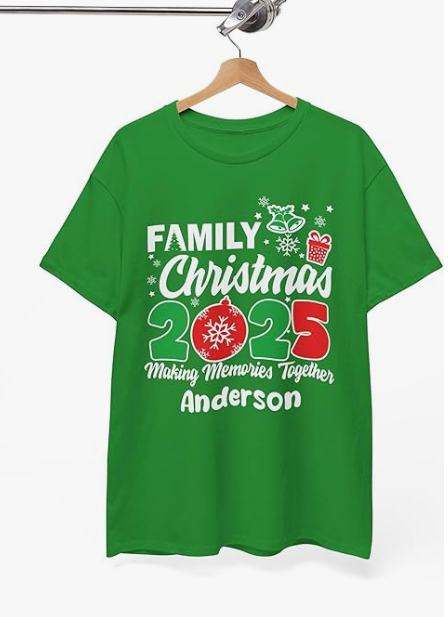 Family Christmas 2025 Making Memories Together Shirts, Funny Personalized Custom Family Matching Christmas Party 2025 Tshirt Size S