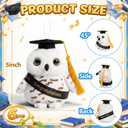 6 Pieces Graduation Plush Owl Keychain 5 Inch Stuffed Animal Party Favors Snowy Owl Key Chain Bulk for Birthday Party Gifts Decorations