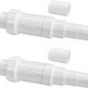 LESSO 1 1/4" PVC Repair Coupling, PVC Pipe Repair 1-1/4 inch Kit for Broken or Cracked In-Ground Pipe Fittings Waterproof Durable, SCH40 White (2 Sets)