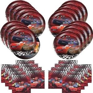 40PCS Cars Party Supplies, Party Tableware Set for 20 Gueststheme Birthday Decorations Used for Cars Birthday Party Supplies