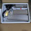 JOONEE Nightstand with Charging Station and LED Lights,Modern Bedside Table with 2 Storage Drawer and Open Wood Shelf, for Bedroom and Small Spaces,Night Stand with Solid Wood Legs,GreyOak