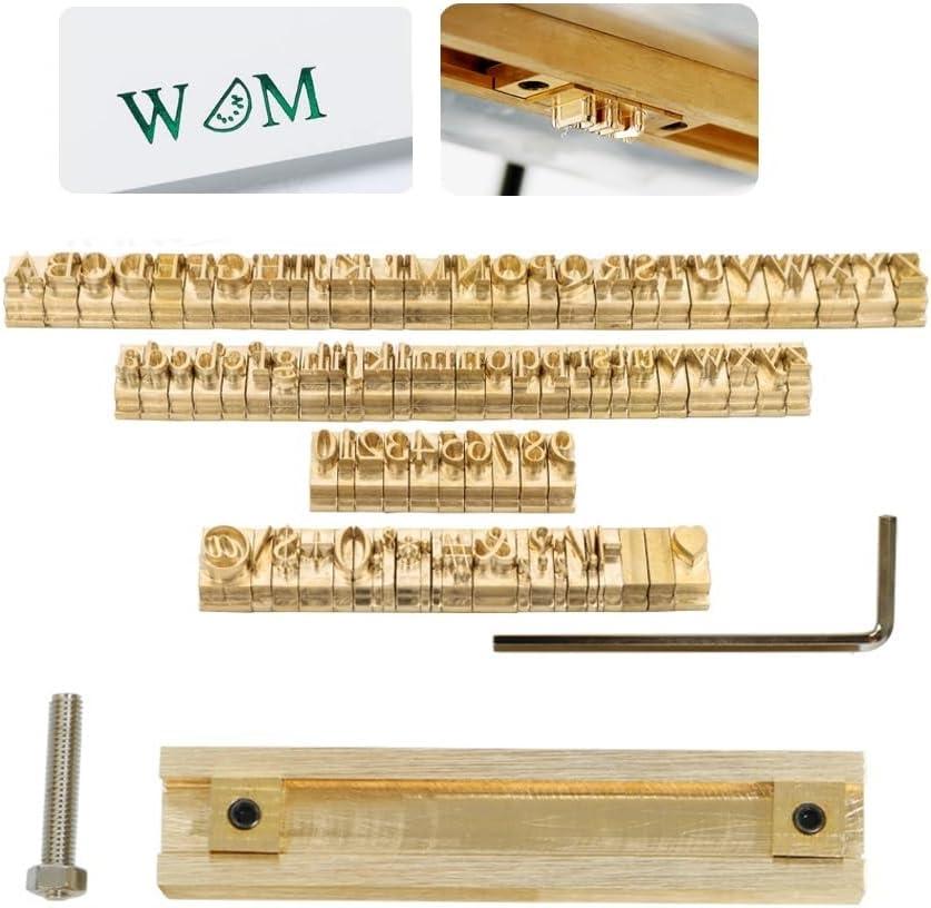 ZONESUN Brass Stamping Letters Set for Hot Stamping Machine Number Symble Alphabets Symbols Characters Molds CNC Engraving Molds (6mm 85pcs Time New Roman)