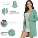 HISKYWIN Women's UPF 50+ UV Sun Protection Hoodie Long Jacket Workout Long Sleeve Zip Shirt Lightweight Outdoor Hooded (Green, S)