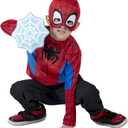 Marvel Spidey Toddler Dress-Up Box - Long-Sleeved Top with Printed Design Plus Fabric Half Mask and Foam Web Shield (3T-4T) Multi