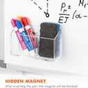 BEYGORM Magnetic Dry Erase Marker Holder for Whiteboard,Non-slip Acrylic Magnet Pen Holder for Fridge Refrigerator,Locker Organizer for Work,Locker Accessories,Pencil Cup for Desk,Marker Organizer