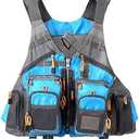 JKSPORTS Fly Fishing Vest - Fishing Safety Life Jacket for Swimming, Sailing, Boating, Kayak - Floating Multifunction Breathable Backpack for Men and Women - Adjustable, Grey/Green/Red/Blue