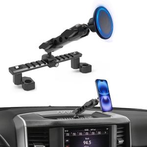 Dash Phone Mount Compatible with 2019+ RAM Truck 1500/2500/3500 & TRX Accessories (NOT fit RAM Classic Vehicle), Magsafe Phone Holder Widely Adjustable for iPhone 12-17 Series (Magnetic)