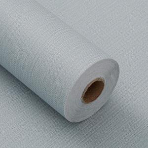 Haimin Fabric Wallpaper Textured Contact Paper (24in X 393in) Peel and Stick Faux Linen Wall Paper Self-Adhesive Vinyl Wallpaper Herringbone Look (Blue and Gray)