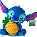 Disney Stitch Feed Me Pineapple 13-inch Large Plush Stuffed Animal, Blue, Alien, Soft and Huggable, Kids Toys for Ages 2 Up by Just Play