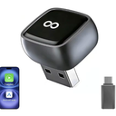 2in1 Wireless CarPlay Adapter 2026 Support Apple CarPlay & Android Auto, Mini Bluetooth USB A & USB C Dongle Convert Wired to Wireless Compatible with iPhone & Android