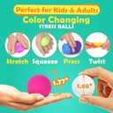KLT Stress Balls Bulk for Kids and Adults: 32 Pack Mini Squishy Ball for Anxiety Relief - Color Changing Sensory Fidget Toy for Autism Kids Calming - Small Prizes for Student Classroom (1.8")