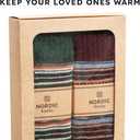 NORDIC Socks 2 Pairs, Merino Wool Socks for Men & Women, Winter socks, Cozy and Comfortable (M)