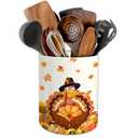 pinata Thanksgiving Kitchen Decor Ceramic Utensil Holder, Cute Thanksgiving Turkey Utensils Holder, Ceramic Utensils Crock for Rustic Farmhouse Indoor Kitchen Decorations (6.3 Inches)