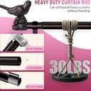 Curtain Rods for Window 18 to 45 Inches Vintage Bronze Curtain Rod with Bird Finials Adjustable Drapery Rod Heavy Duty Curtains Rods for Living Room Kitchen Window