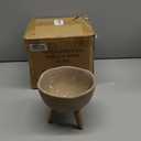 Creative Co-Op Boho Terracotta Footed Planter with Organic Edge, Matte Taupe (4")