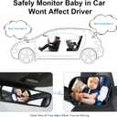 Baby Car Mirror, Safety Car Seat Mirror for Rear Facing Infant, Clear Wide View, 360Rotation, Easily Observe the Baby Move, Secure, Shatterproof, Crash Tested and Certified (2-Pack)