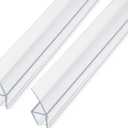 78" Shower Door Side Seal Strip for 1/2 inch Frameless Glass Shower Door Clear Polycarbonate(39" X2)