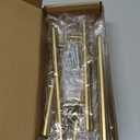 CZC HOME 10 Pack 6.4 Inch Cabinet Pulls Stainless Steel Drawer Handles, 4" Hole Center Drawer Pulls for Kitchen Dresser Cupboard with 2 Sizes Screws Brushed Brass