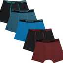 Fruit of the Loom boys and Toddler Boxer Briefs, Tag Free & Breathable Underwear, Assorted Color Multipacks (Large, 5 Pack - Modal Blue/Red/Grey)
