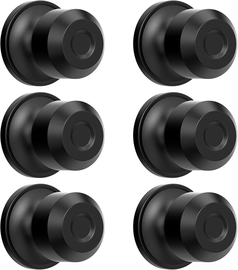 6 Pack Passage Door Knobs, Black Door Knobs Interiorr for Bedroom or Bathroom, Heavy Duty Door Lever with Door Handles for Left Right Sided Doors