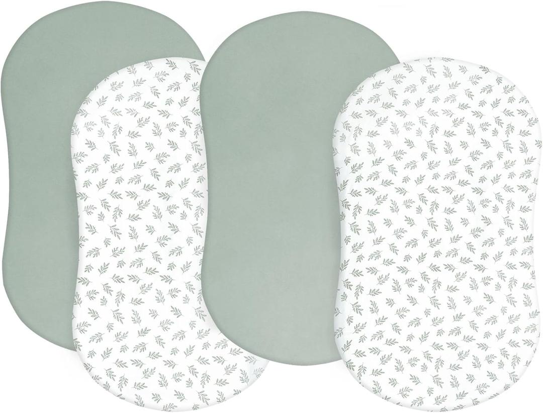 Baby Bassinet Sheets 4 Pack Compatible with Halo BassiNest Swivel Sleeper, Ultra Soft & Skin-Friendly, Green