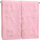 FuWeave 2 Pcs Pink Cherry Bow Hand Towels for Bathroom Cute Pink 100% Cotton Absorbent Decorative Jacquard Weave Bath Towels Coquette Bathroom Kitchen Decor, 13. 7 x 29. 5 Inch