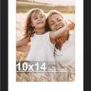 Hongkee 10x14 Picture Frame with Real Glass - 8x12 Wooden Frame with Mat, Horizontal and Vertical Display for Wall or Tabletop (Black, 1 Pack)
