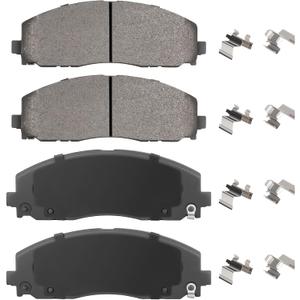 ILONPA Front Semi-metallic Disc Brake Pads Set for Dodge Grand Caravan 12-23, Journey 12-20, for Chrysler Pacifica 17-24, Town & Country 12-16, for Volkswagen Routan 12-14 4PCS(With Hardware)