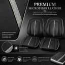 4PCS Front Driver & Passenger Bottom & Tops Seat Cover Replacement Microfiber Leather Black with Gray Compatible with Ford F-150 2015-2020 and F-250 F-350 2017-2022 XL XLT Lariat Super Crew