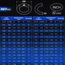 Orion Motor Tech 826pc Universal O Ring Assortment Kit Nitrile Rubber O Rings in 32 SAE & Metric Sizes for Automotive & Plumbing Repairs