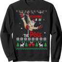 Ugly Xmas Sweater Working It At The Pole Funny Santa Xmas Sweatshirt XL