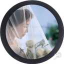 alfyng Round Photo Frame Wooden Wall Hanging Picture Frames for Home Office Wall Dcor (black, 12 inch)