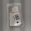 DEFBSC Case for Samsung Galaxy S22 Case, Curly Wave Shape Plating Frame Cute Love Heart Cover for Girls Women, Full Camera Lens Protection Soft Durable TPU Shockproof Bumper, White