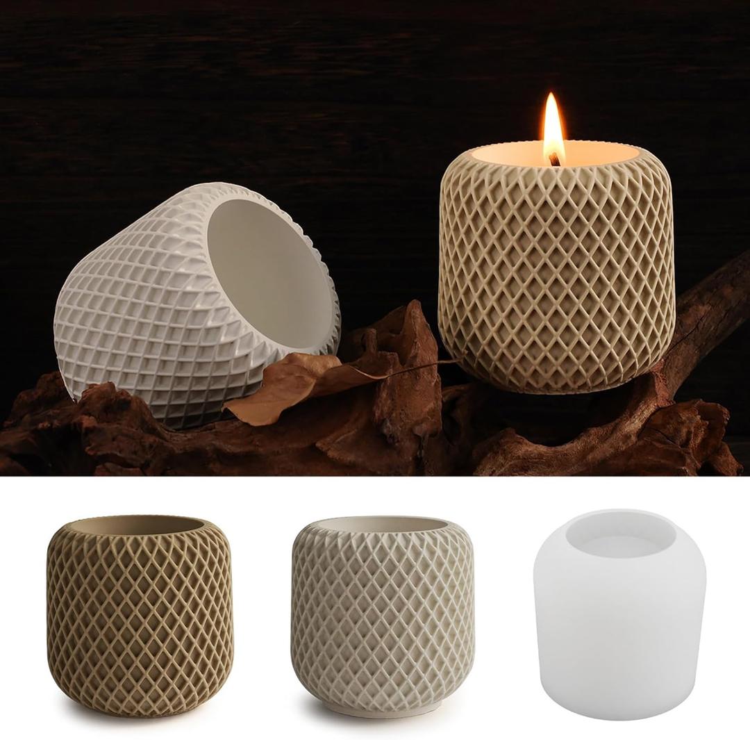 Flower Pot Succulent Candle Mold Resin Casting Silicone Molds for Home Decor & Candle Making Wave Spiral Mold (ehd-flowerpot-3729)