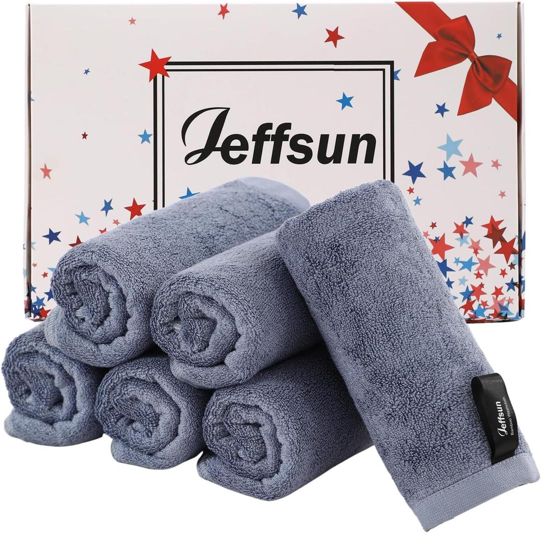 Reusable Makeup Remover Towels, Super Soft and Gentle Face Towels on Sensitive Skin, 13x13 inch Extra Large Wash Cloths for Face and Body, Easy to Clean Fast Dry Denim Blue Facial Cleaning Cloths