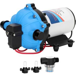 12V Pump, 5.5GPM Diaphragm Water Pump, 60Psi 1/2MNPT Connection,Self Priming Up to 10 Feet .Ideal for Sprayer and Pressure Washing (Blue)
