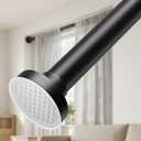 ALLZONE Adjustable Tension Curtain Rod, 40-157 inches, Heavy Duty Curtain Rods No Drilling, Anti-Slip Tension Rod for Window, Shower, Outdoor & Patio, Easy to Install, 1.26In Diameter, Black