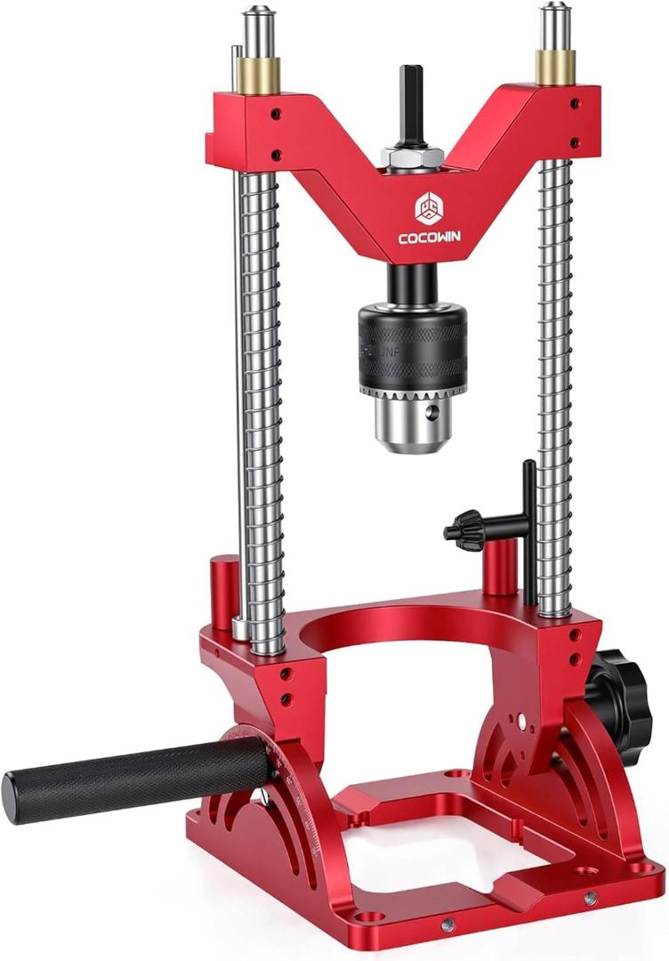 Portable Drill Guide for Drilling Precision Angled or Straight Holes, 0 to 60 Angle Drill Jig Attachment, Drill Press Adapter for Hand Drill, Portable Drill Press with 1/2" Chuck