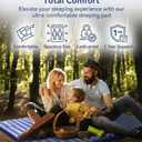 Hikenture Double Sleeping Pad for Camping, Ultralight 4" Extra-Thick Camping Mattress 2 Person, Inflatable Backpacking Sleeping Mat, Hiking Air Mattress for Tent (Navy Footpump 79x47.5in)