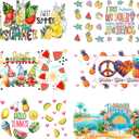 5 x UV DTF Glass Transfer Stickers, 6 Summer Fruit Themed Glass Transfer Craft Stickers, UV DTF Transfer Waterproof Stickers for 16 oz Libbey Glasses, Furniture Crafts Woodworking DIY