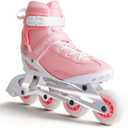 Inline Skates PRO for Adult Women - ABEC-9 Bearing with Breathable Lining for Male Female, Optional Brake, Black, US Women 8