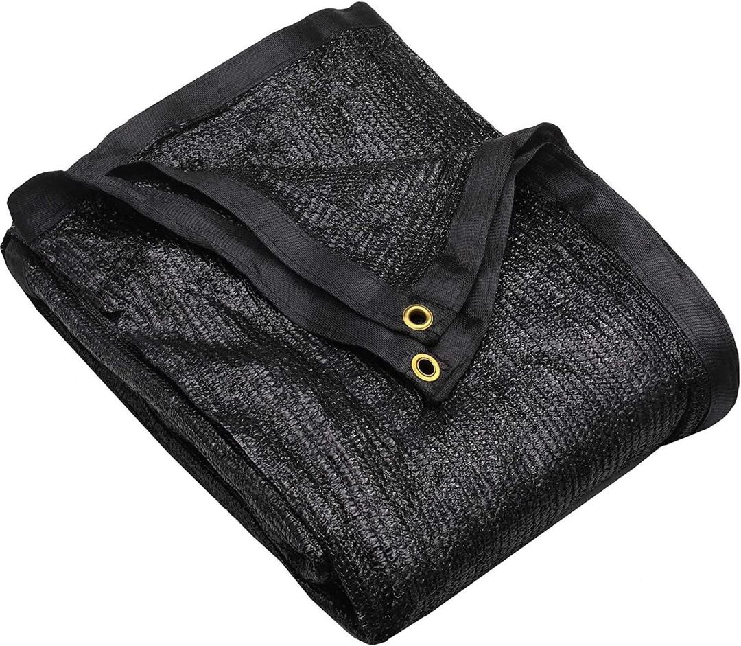 70% 10 ft x 20 ft Black Sunblock Shade Cloth Net Mesh Shade tarps with Grommets for Garden Patio Plant Cover Greenhouse Swimming Pool or Barn Kennel Pool Pergola