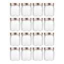 novelinks 8 oz Clear Plastic Jars with Airtight Lids, 16 Pack Plastic Mason Jars with Lids 8oz, Refillable Storage Slime Containers & Small Spice Jar for Kitchen Organization (16 Pack,Rose Gold)