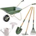 ROBUD Kids Wheelbarrow with Gardening Tools Set, for Ages 3+ Boys