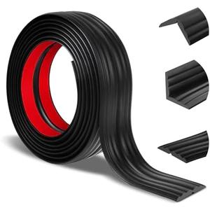 Wall Corner Protector Peel and Stick Corner Trim Molding Flexible Inside & Outside Wall Edge Guard Self Adhesive Moulding Trim for Edge Use, Black, 1.6” W x 10’ L
