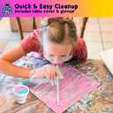3 x Low-Mess Pouring Paint for Kids, Non-Toxic Crafts for Girls 8-12 | Washable Painting for Kids, Includes Gloves & Table Cover, Easier Cleanup, Screen-Free Arts & Crafts for Girls & Boys