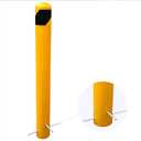 46" Pour in Place Steel Bollard Post, 5-1/2" OD Safety Bollard Yellow Powder Coat, Metal Bollard Parking, Driveway Barrier